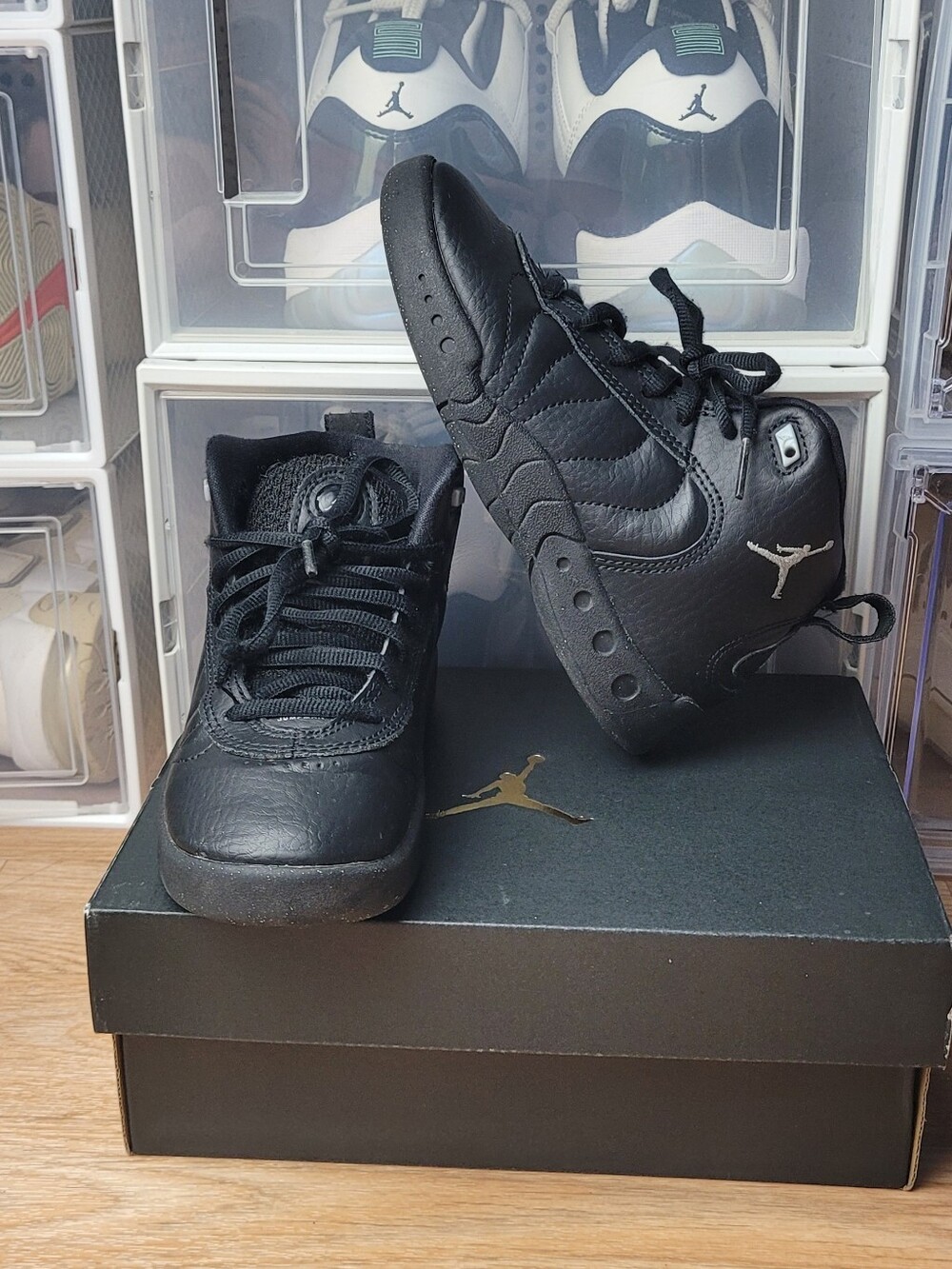 Jordan Toddler Boys' Jumpman Pro Leather Sneaker Shoes Black Size 13c DQ8435-001